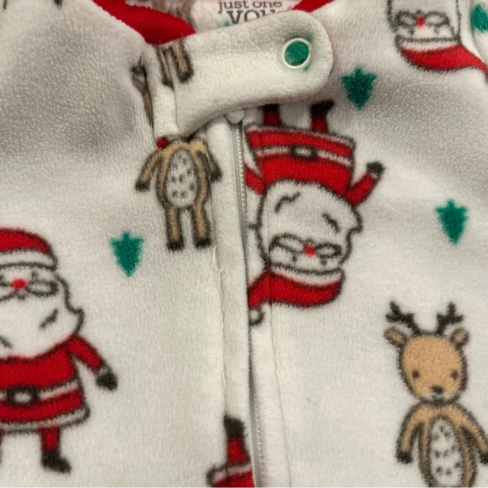 3 Piece Holiday Christmas Bundle 0-3M 2 Fleece Sleepers & Santa Baby Bodysuit